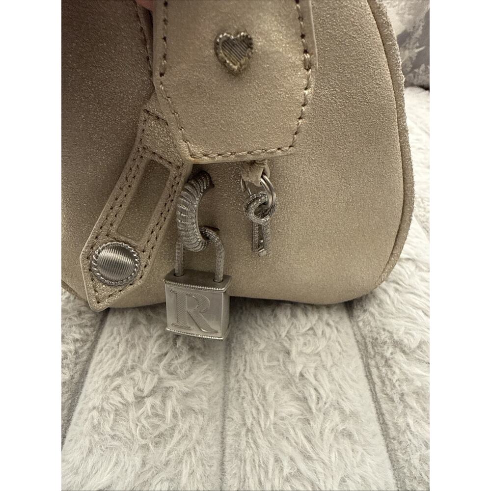 VINTAGE JUDITH RIPKA "JANE" GOLDEN METALLIC LEATHER EAST-WEST HANDBAG. Read - Picture 6 of 16